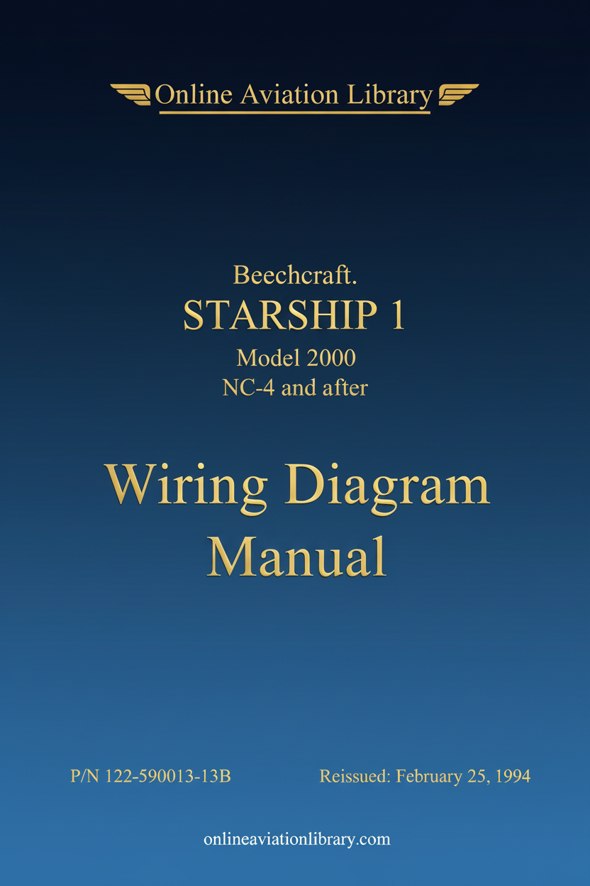 Beechcraft Starship 1 Model 2000 Wiring Diagram Manual Cover