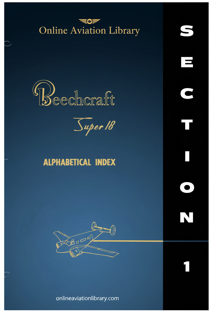 Beechcraft Super 18 Alphabetical Index Cover