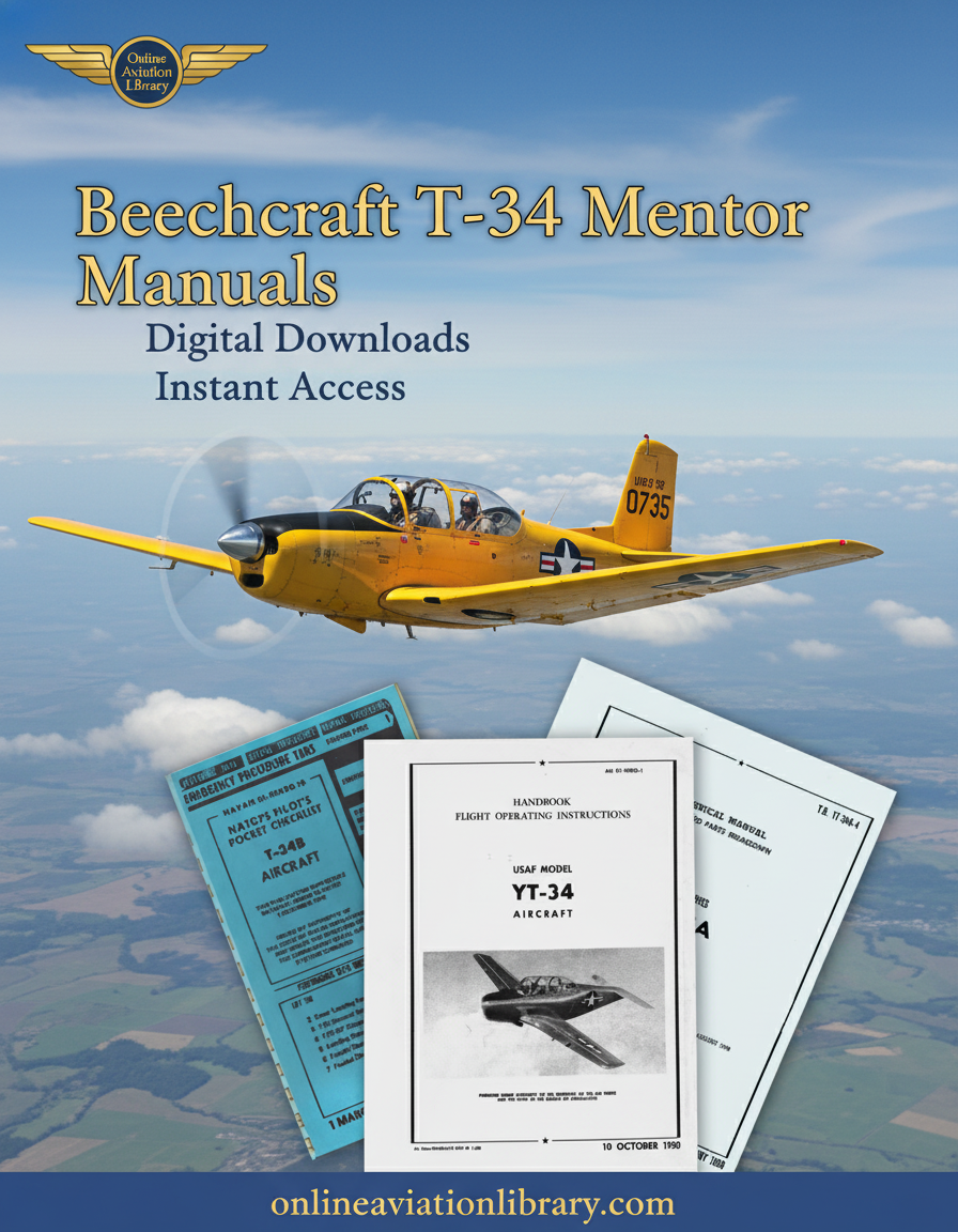Beechcraft T-34 Mentor Aircraft Manuals Collection Banner