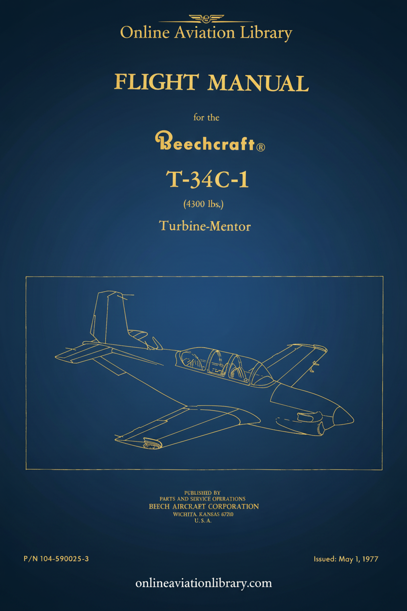 Beechcraft T-34C-1 Turbine-Mentor Flight Manual Cover