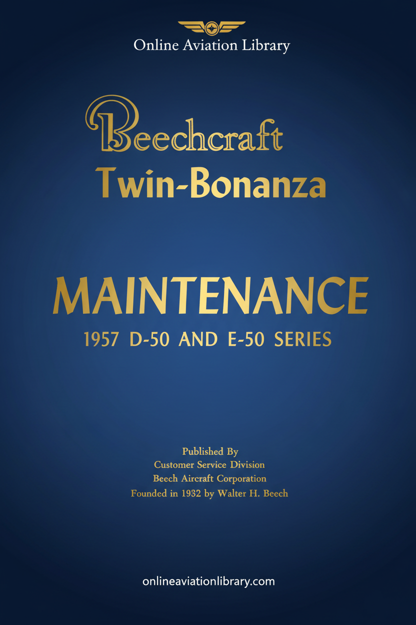 Beechcraft Twin-Bonanza D-50 E-50 Maintenance Manual Cover