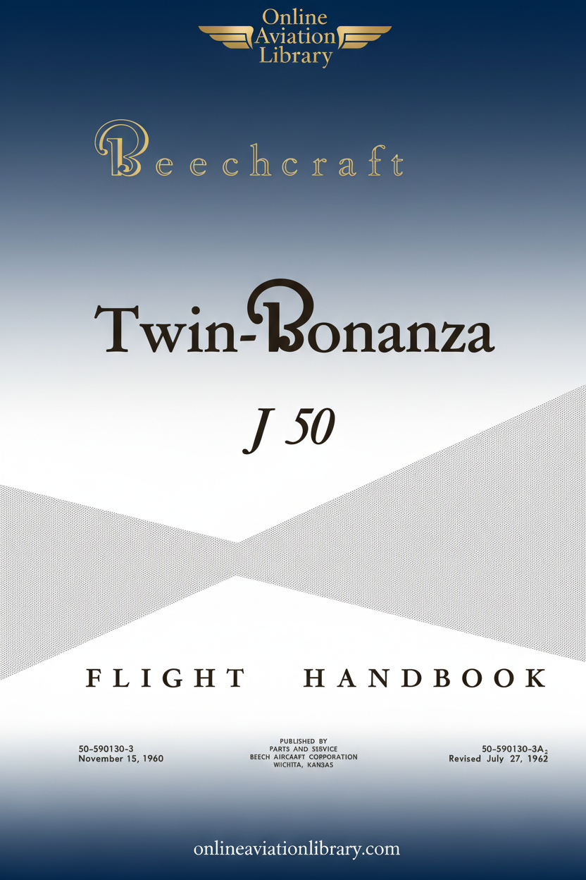 Beechcraft Twin-Bonanza J50 Flight Handbook Cover