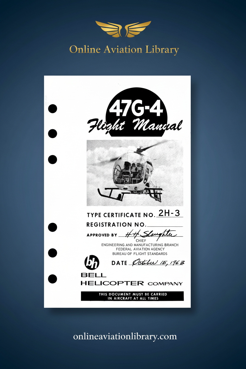 Bell 47G-4 Flight Manual Standard Cover Page