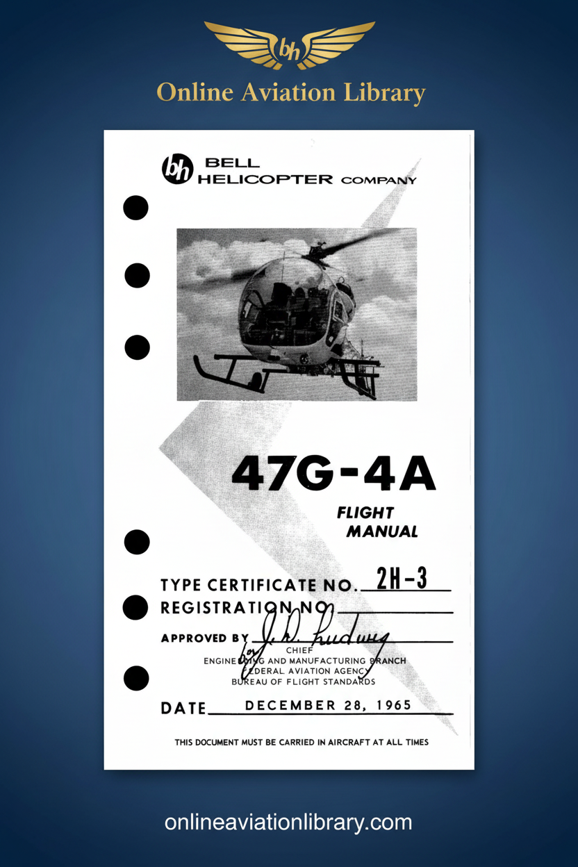 Bell 47G-4A Flight Manual Standard Cover Page