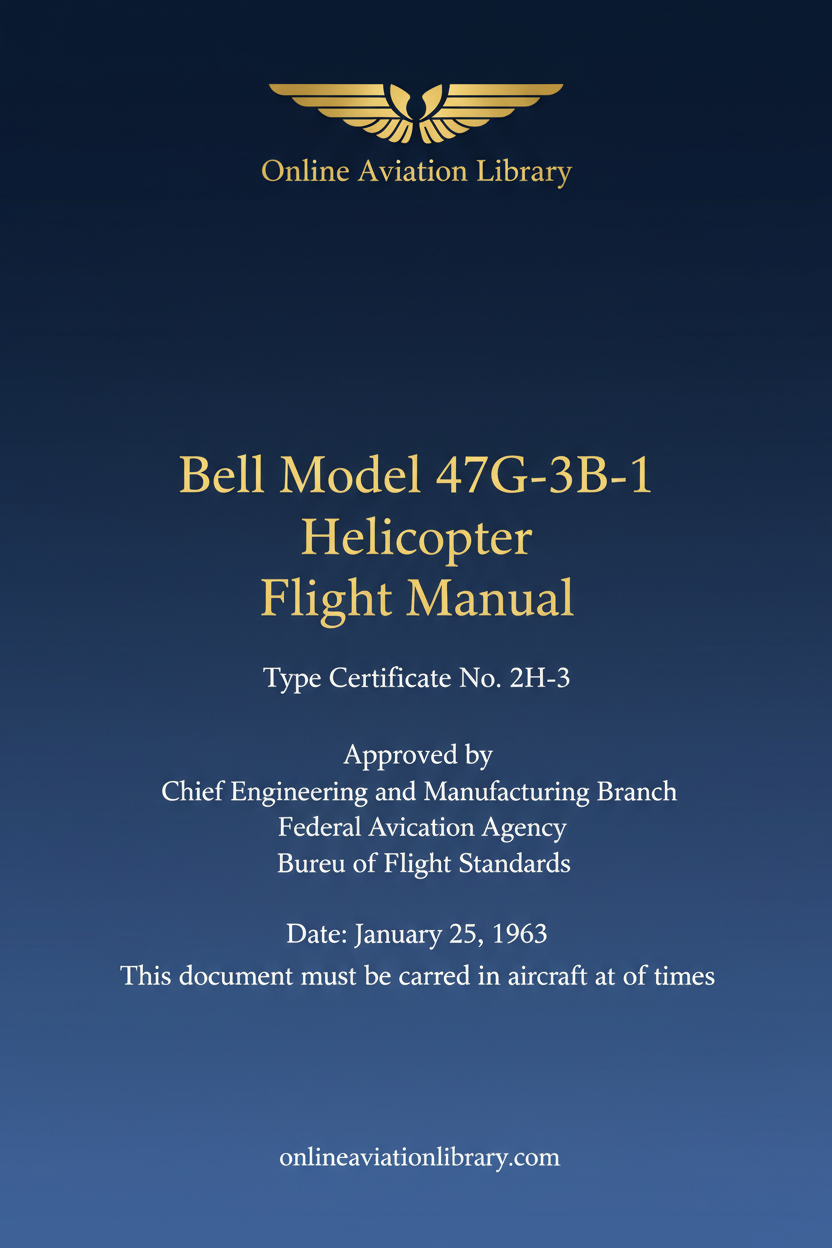 Bell Model 47G-3B-1 Flight Manual Standard Cover Page