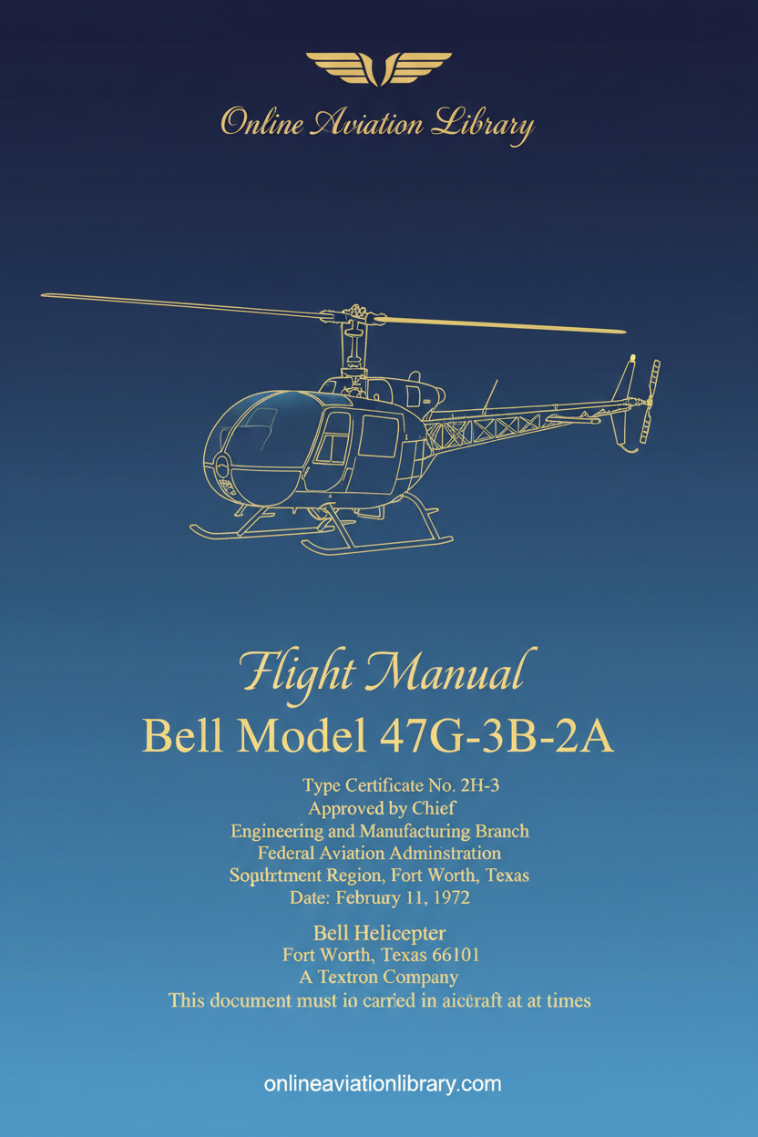Bell Model 47G-3B-2A Flight Manual Standard Cover Page