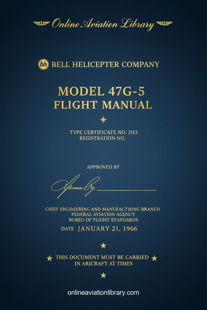 Bell Model 47G-5 Flight Manual Cover Page