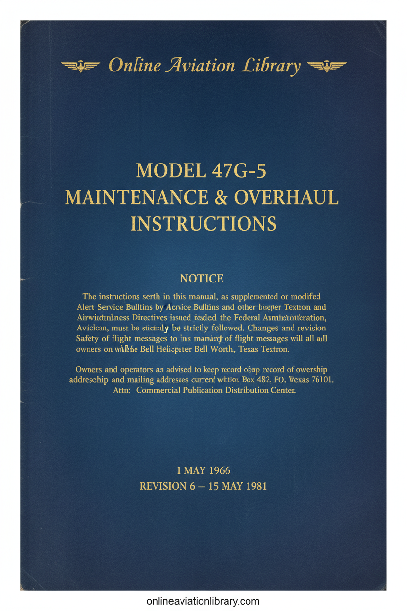 Bell Model 47G-5 Manual Cover Page