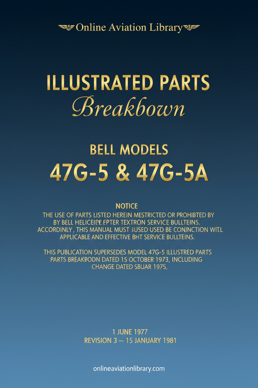 Bell Models 47G-5 & 47G-5A Illustrated Parts Breakdown Cover Page