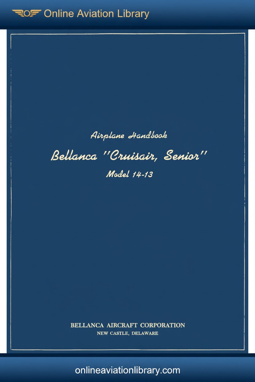 Bellanca 14-13 Cruisair Senior Standard Cover Page - Blue Background