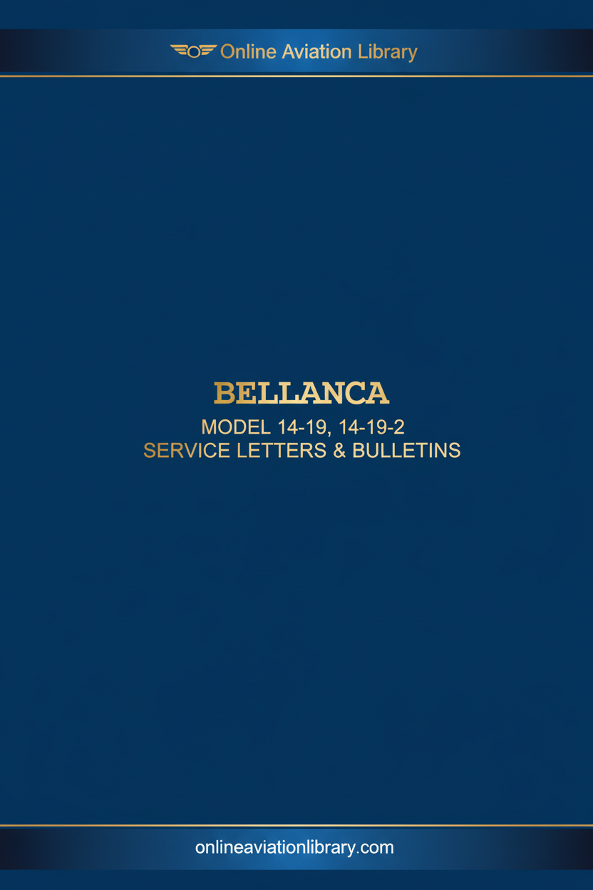 Bellanca 14-19 Service Letters & Bulletins Standard Cover Page - Blue Background