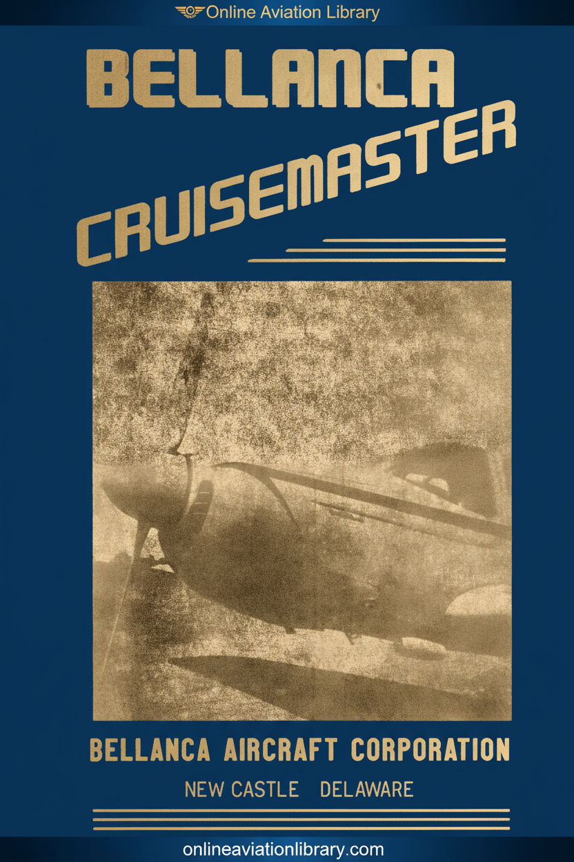Bellanca Cruisemaster Manual Standard Cover Page - Blue Background