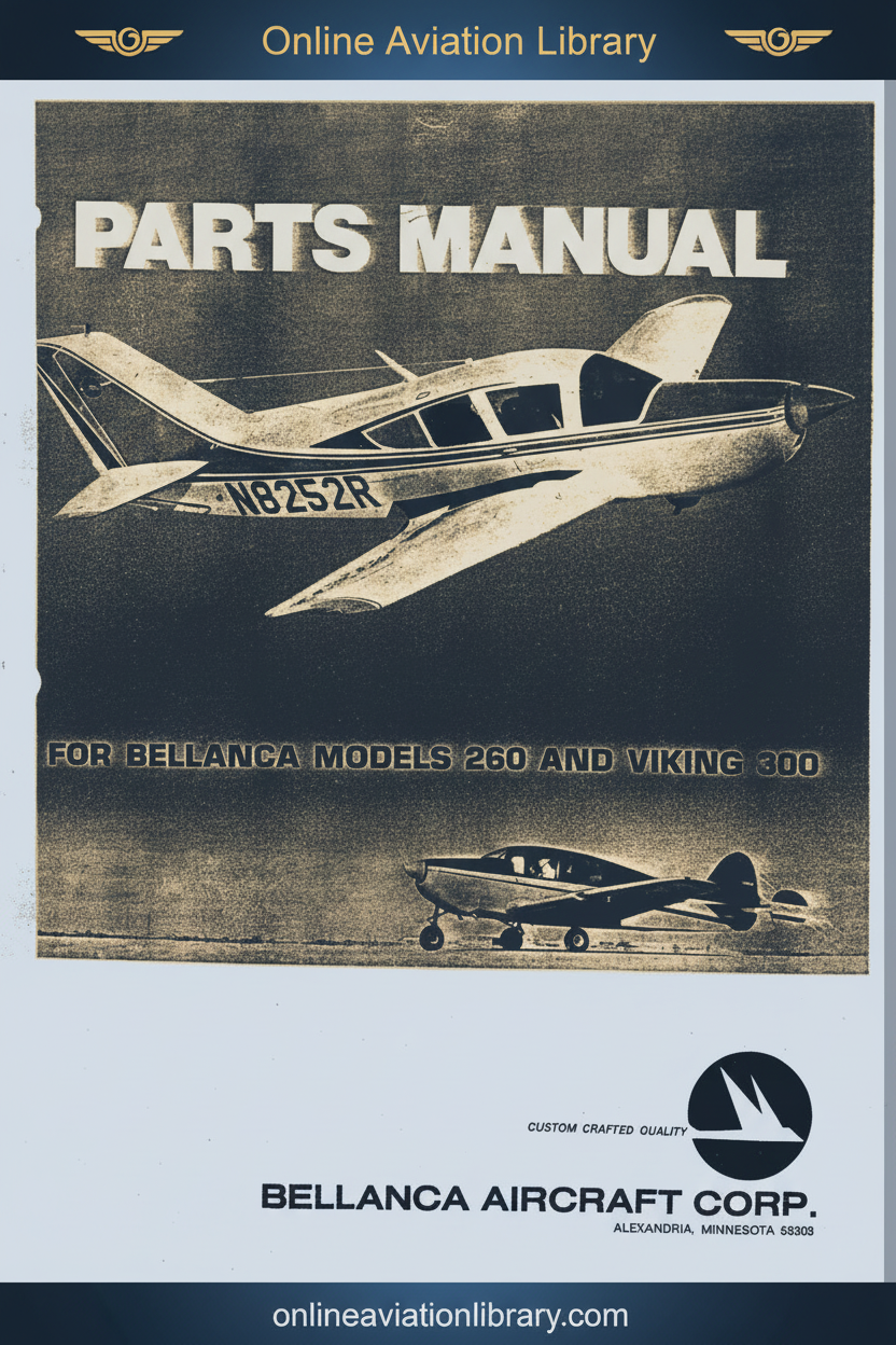 Bellanca Models 260 and Viking 300 Parts Manual Cover Page
