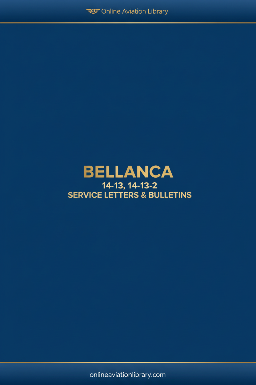 Bellanca Service Letters & Bulletins Standard Cover Page - Blue Background