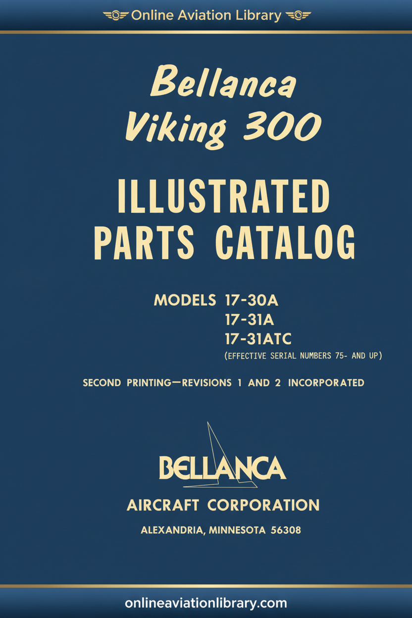 Bellanca Viking 300 Illustrated Parts Catalog Cover Page