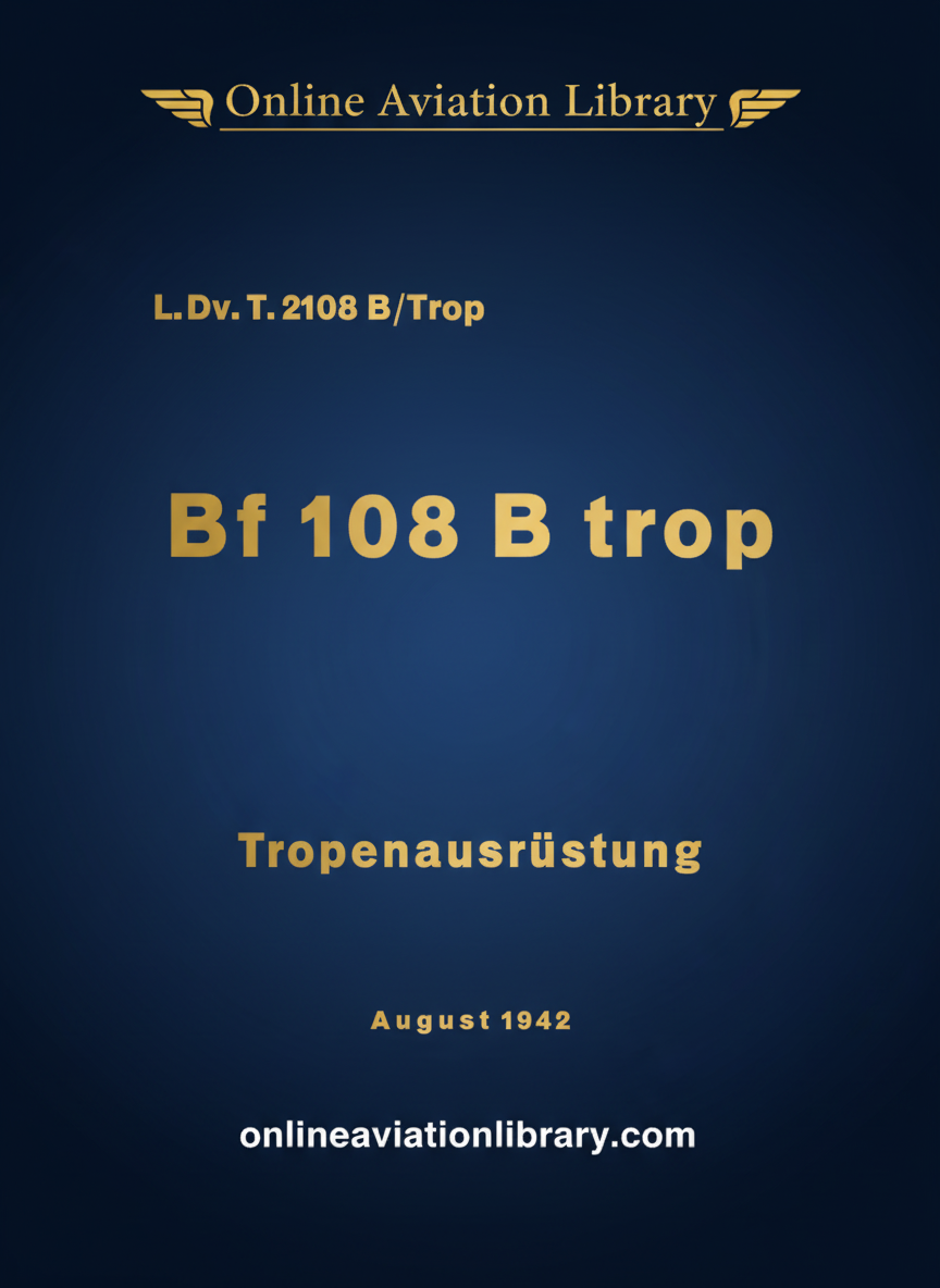 Bf 108 B trop Manual Cover Page