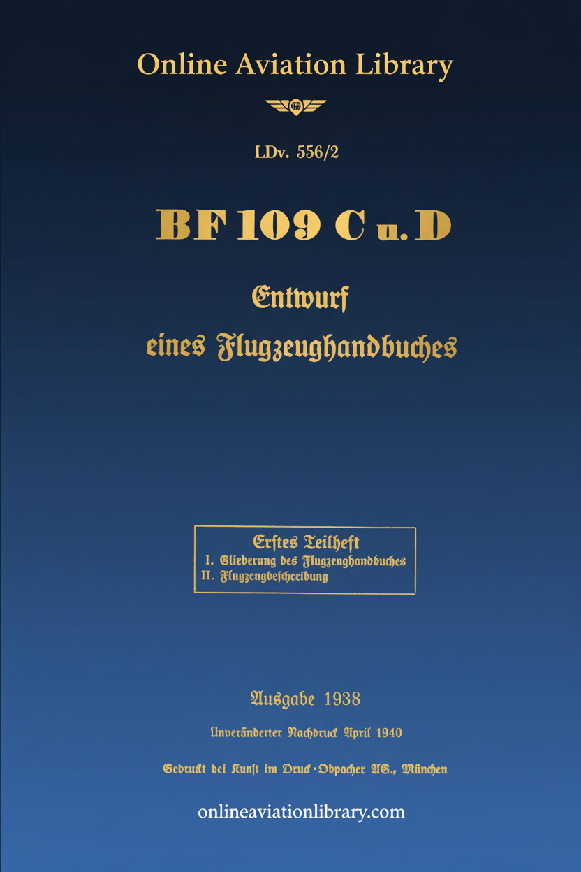 Bf 109 C and D Flight Handbook Cover