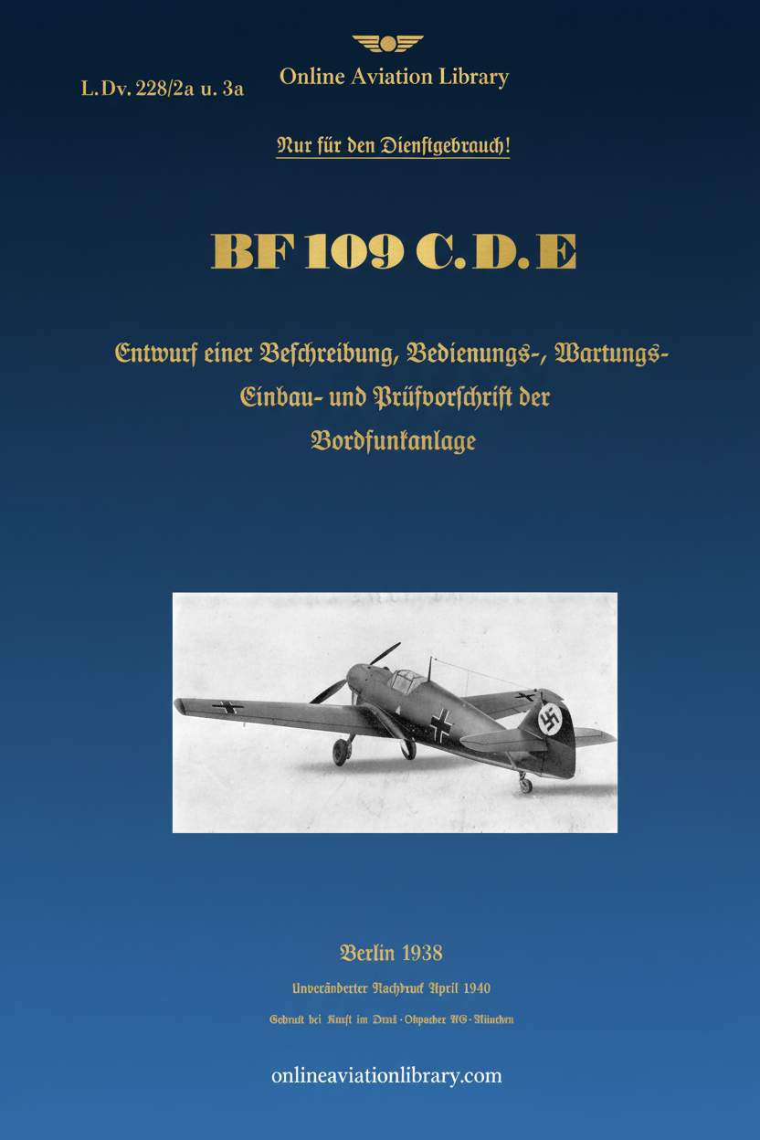 Bf 109 C, D, E Radio Equipment Manual Cover