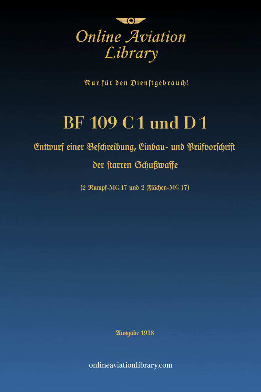 Bf 109 C1 and D1 Technical Manual Cover