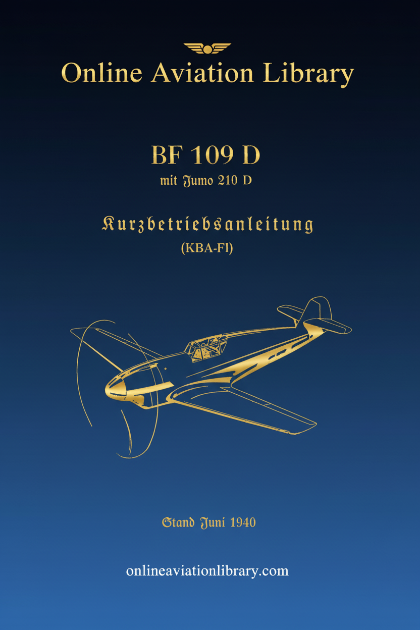 Bf 109 D Operating Instructions Cover