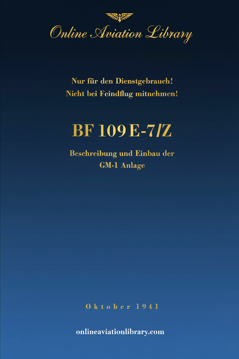 BF 109 E-7/Z GM-1 System Manual Cover