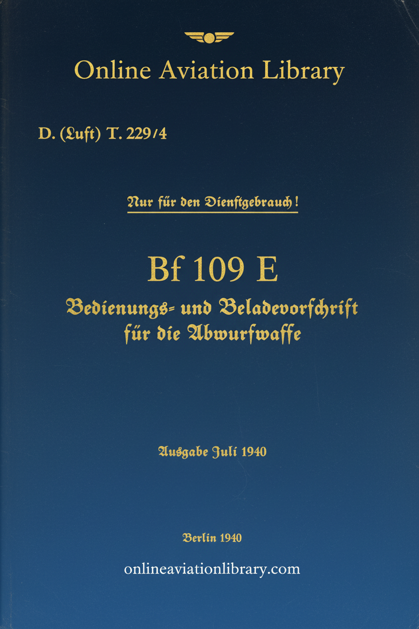 Bf 109 E Drop Weapons Manual Cover