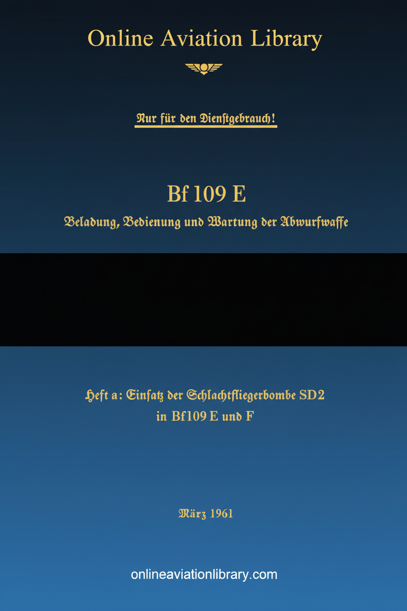 Bf 109 E Drop Weapons Manual Cover