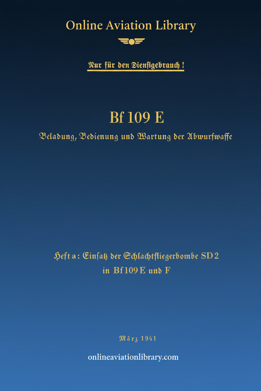 Bf 109 E Drop Weapons Manual Cover