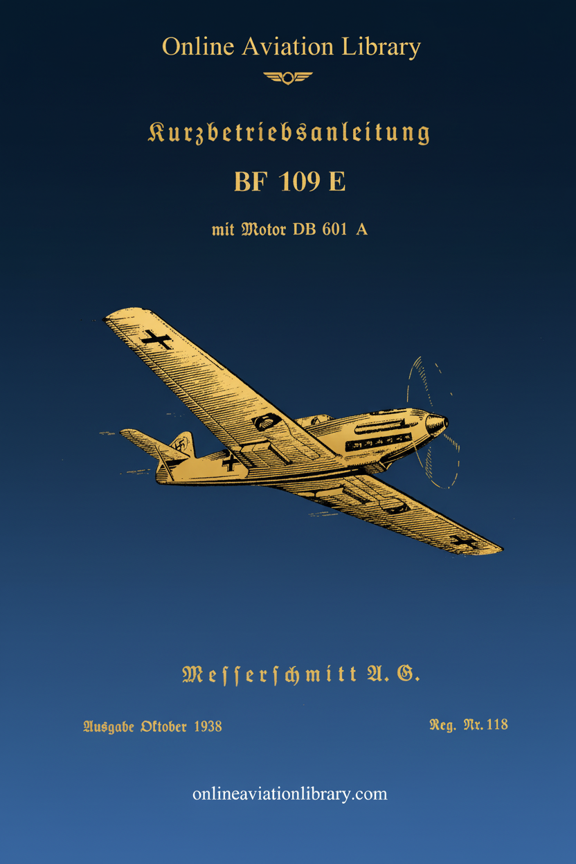 BF 109 E Short Operating Instructions Cover