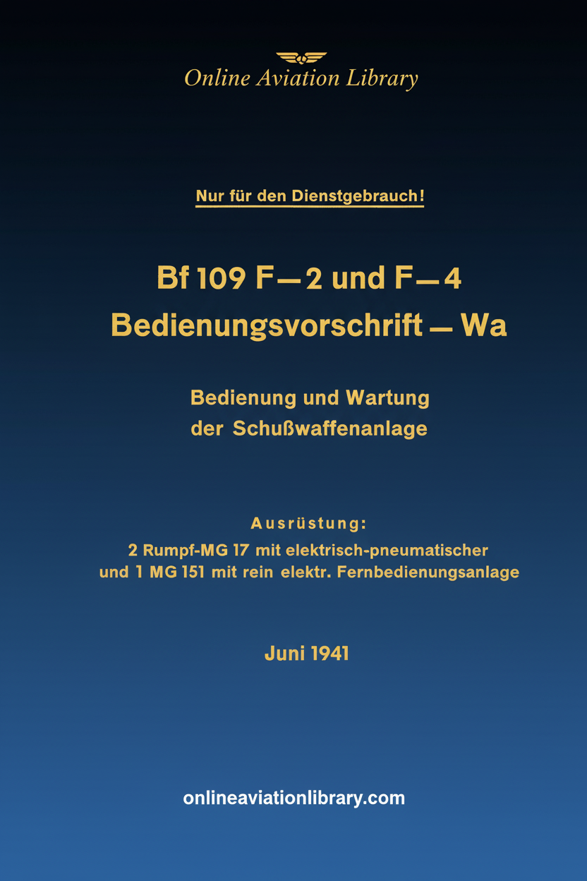 BF 109 F-2 F-4 Weapons Manual Cover