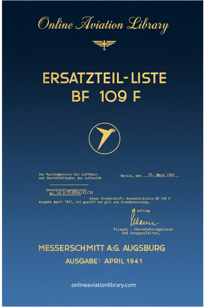 BF 109 F Manual Cover
