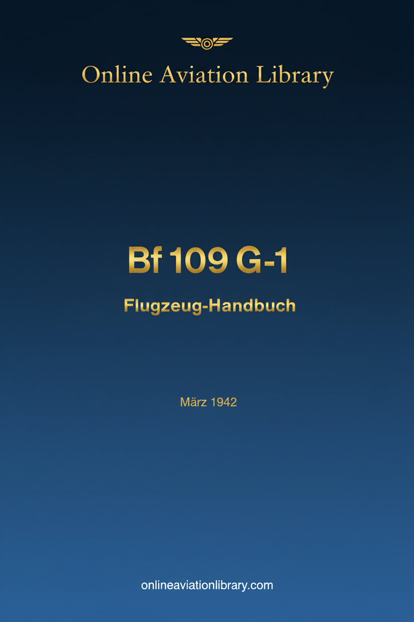 Bf 109 G-1 Flight Handbook Cover