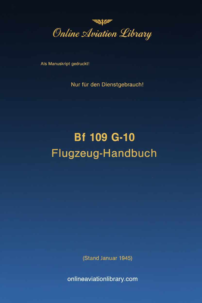 Bf 109 G-10 Flight Handbook Cover