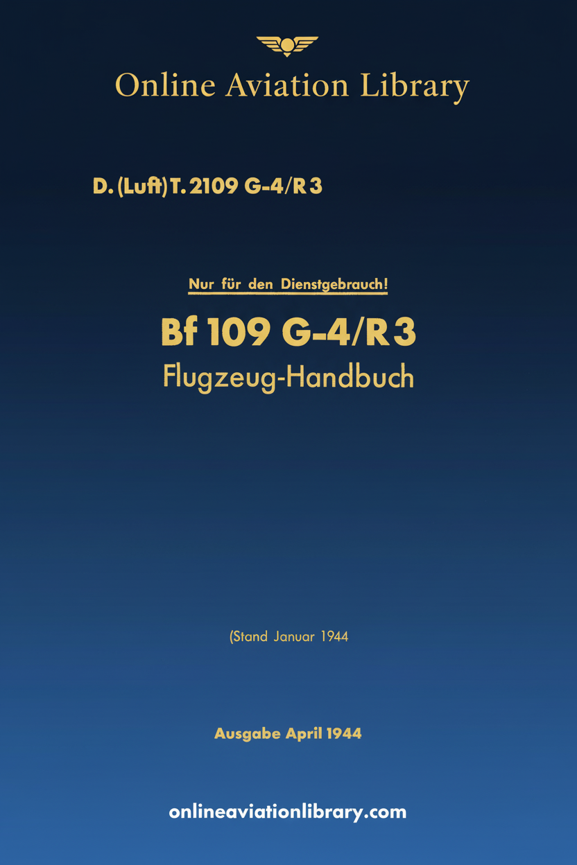 Bf 109 G-4/R3 Flight Handbook Cover