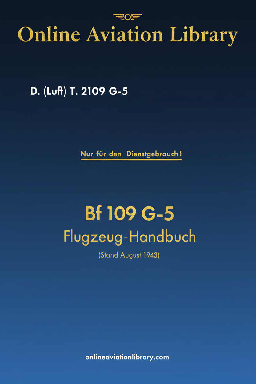Bf 109 G-5 Flight Handbook Cover