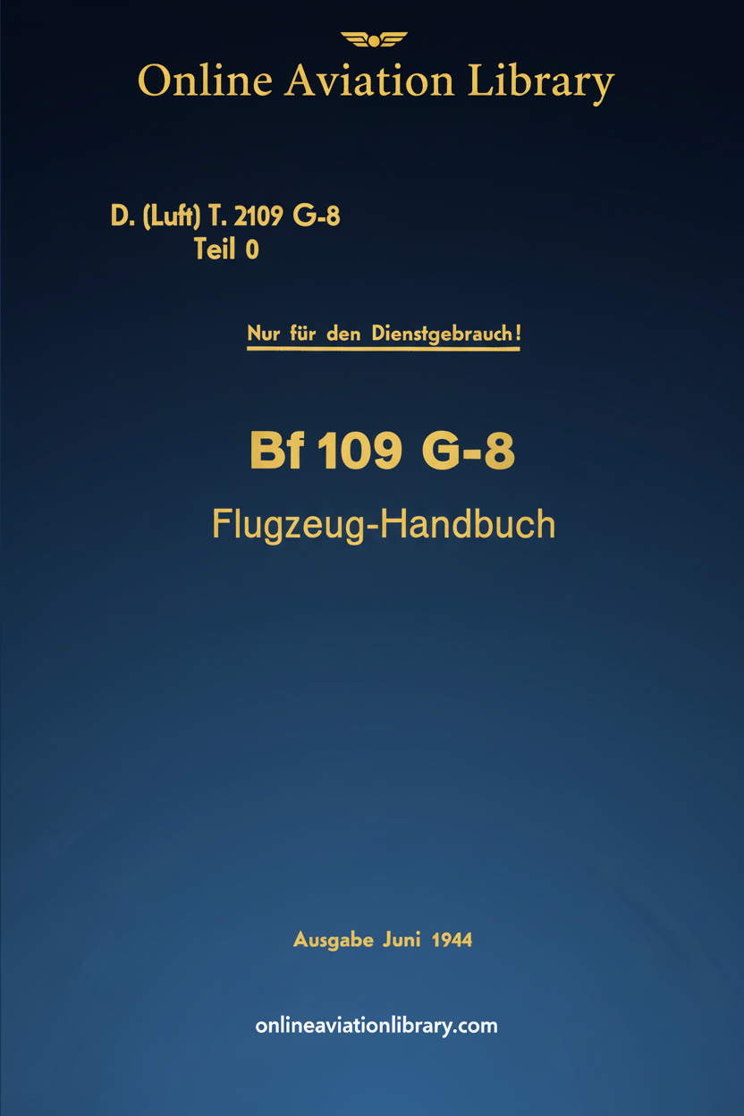 Bf 109 G-8 Flight Handbook Teil 0 Cover