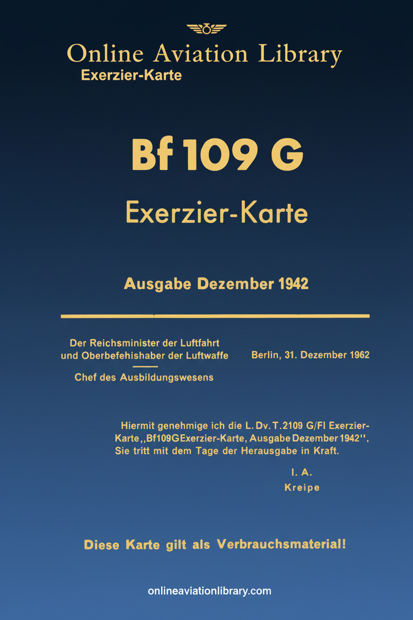 Bf 109 G Exerzier-Karte Cover