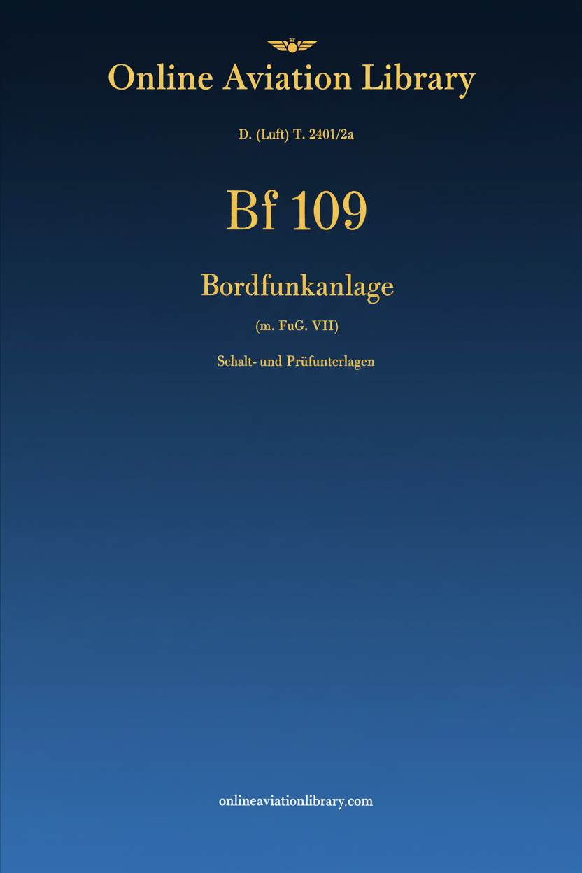 Bf 109 Radio Equipment Manual Cover