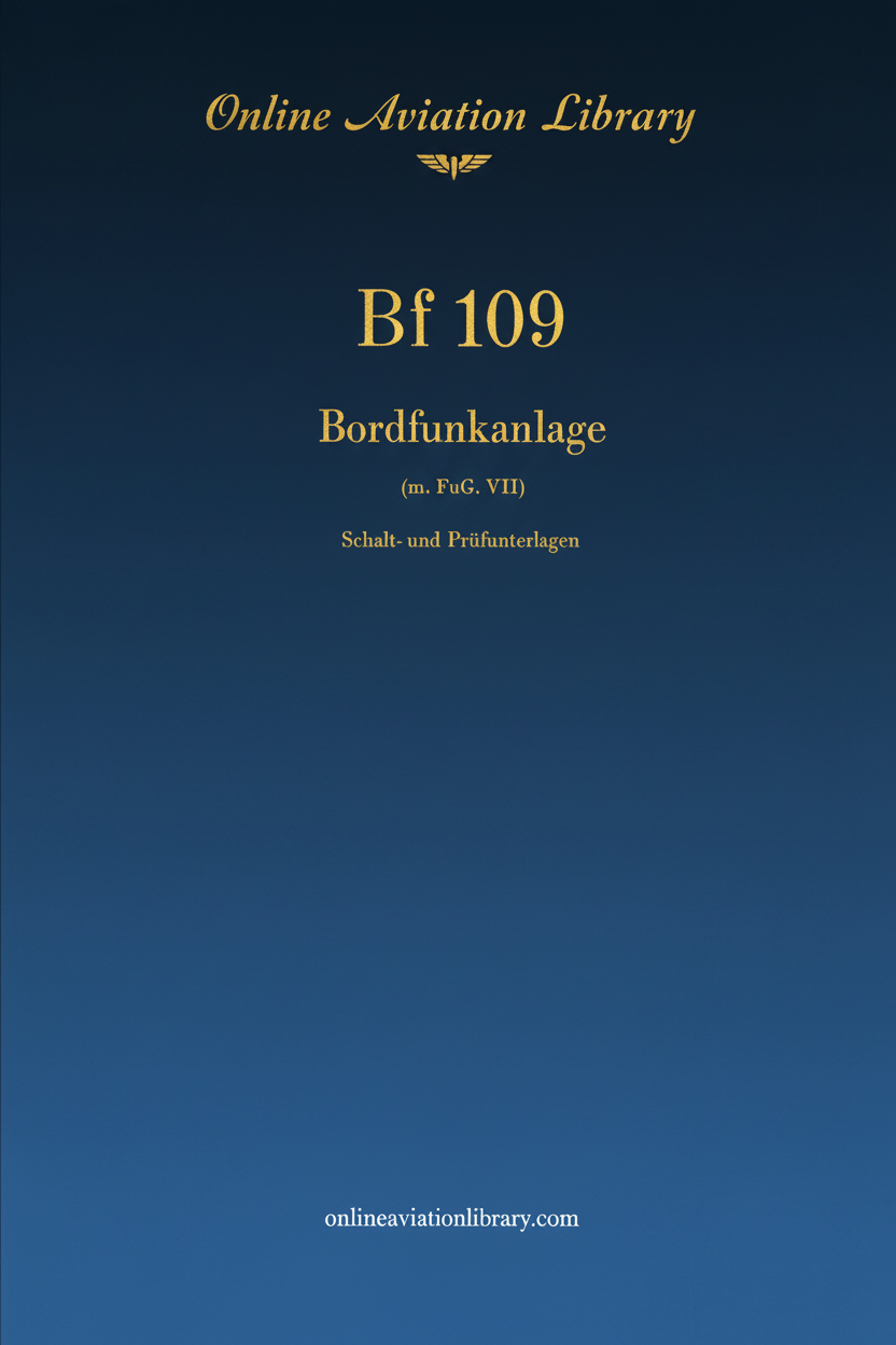 Bf 109 Radio Equipment Manual Cover