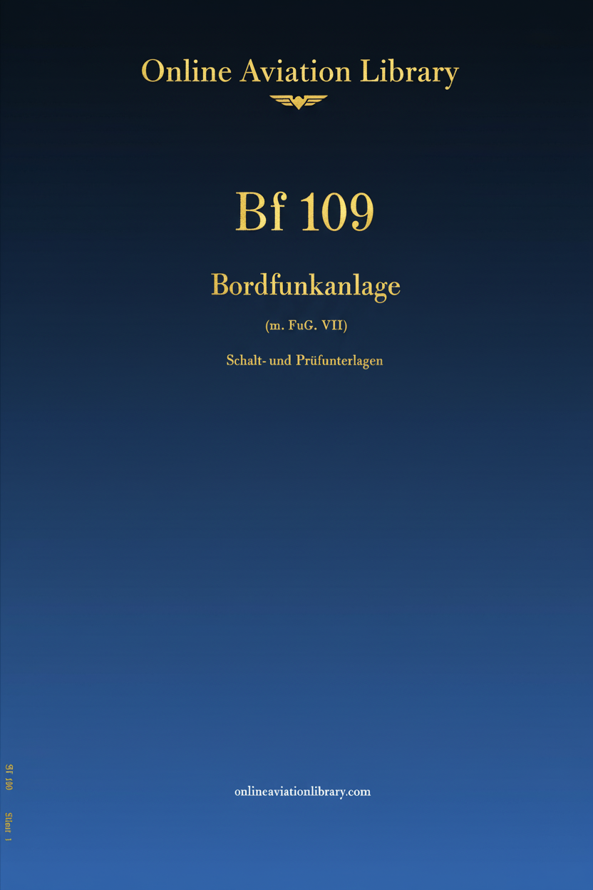 Bf 109 Radio Equipment Manual Cover