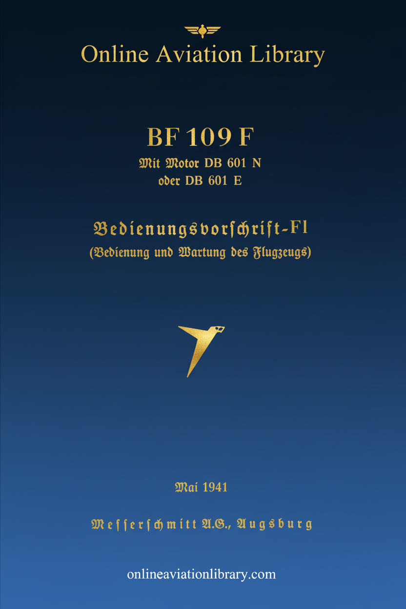 BF 109F Bedienungsvorschrift Manual Cover