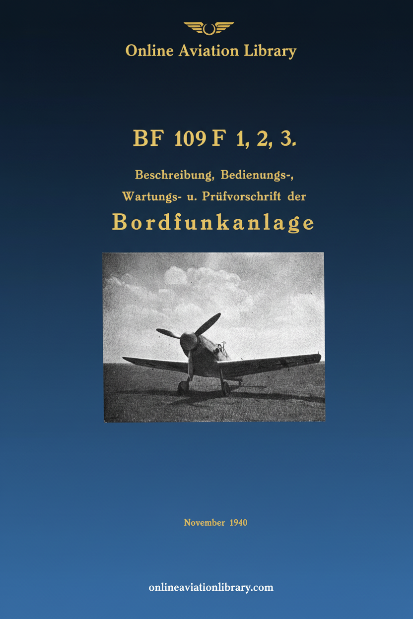 BF 109F Bordfunkanlage Manual Cover