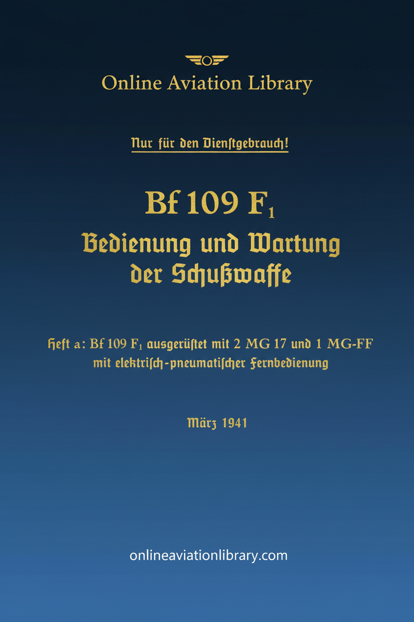 BF 109F Weapons Manual Cover