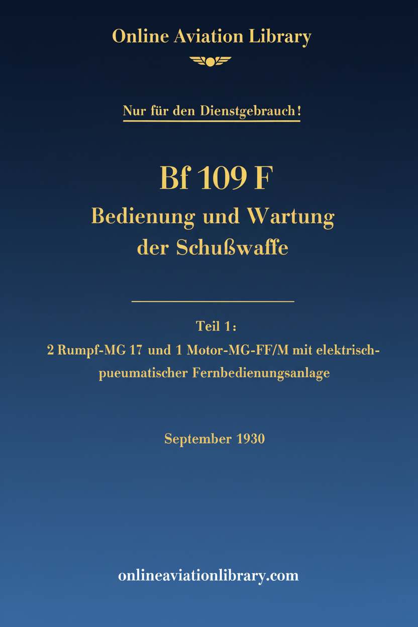 BF 109F Weapons Manual Teil 1 Cover