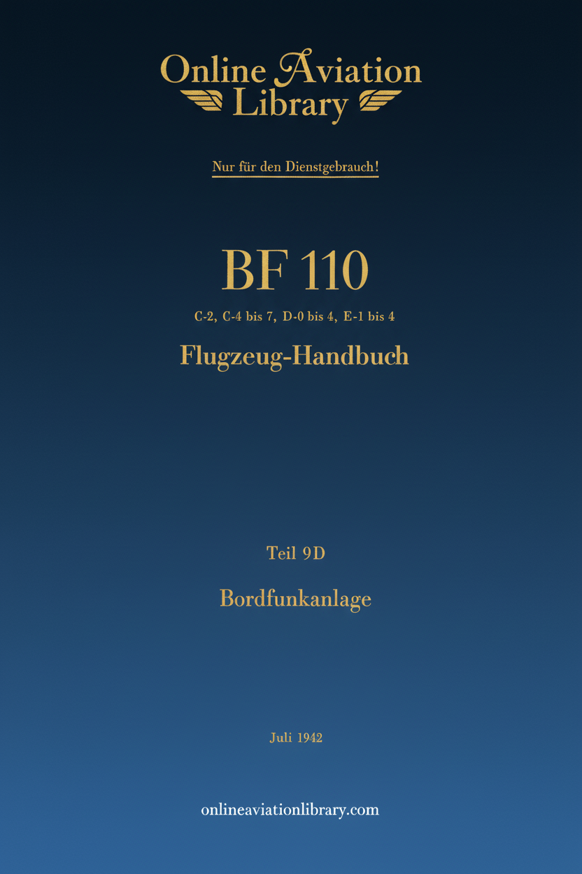 Bf 110 Aircraft Handbook Part 9D Cover Page