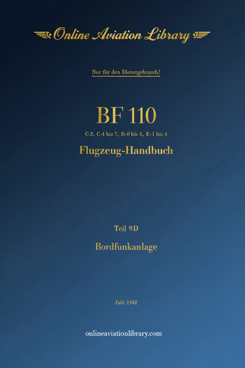 Bf 110 Aircraft Handbook Part 9D Cover Page