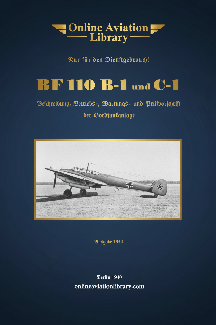 Bf 110 B-1 and C-1 Radio Equipment Manual Cover Page