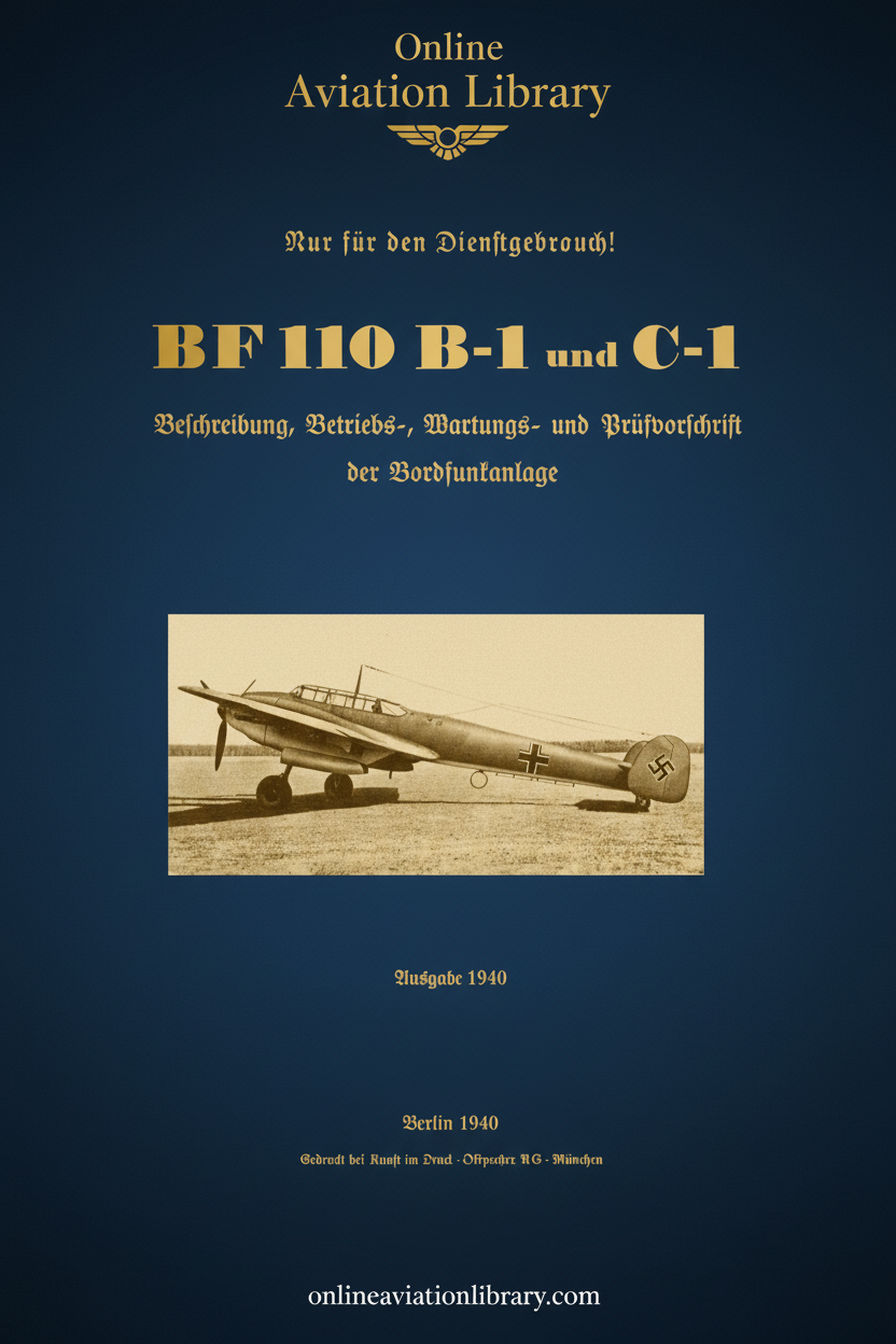 Bf 110 B-1 und C-1 Bordfunk Standard Cover Page