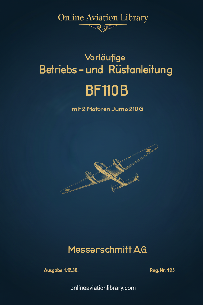 Bf 110 B Betriebs- und Rüstanleitung Standard Cover Page