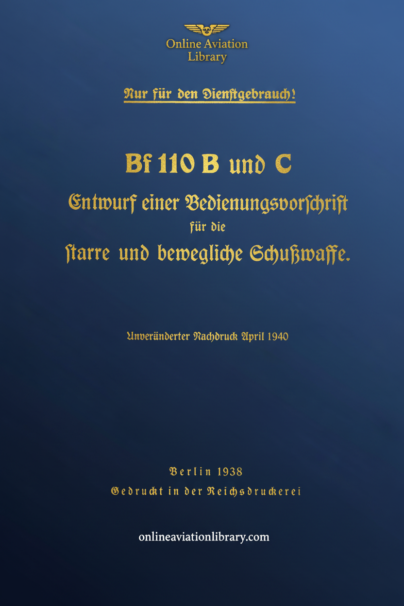 Bf 110 B und C Manual Cover Page